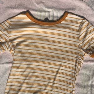 orange and white striped top